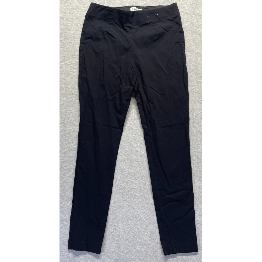 Calvin Klein Ankle Pants Womens 6 Black Rayon Stretch Slim Skinny Leg Pull On